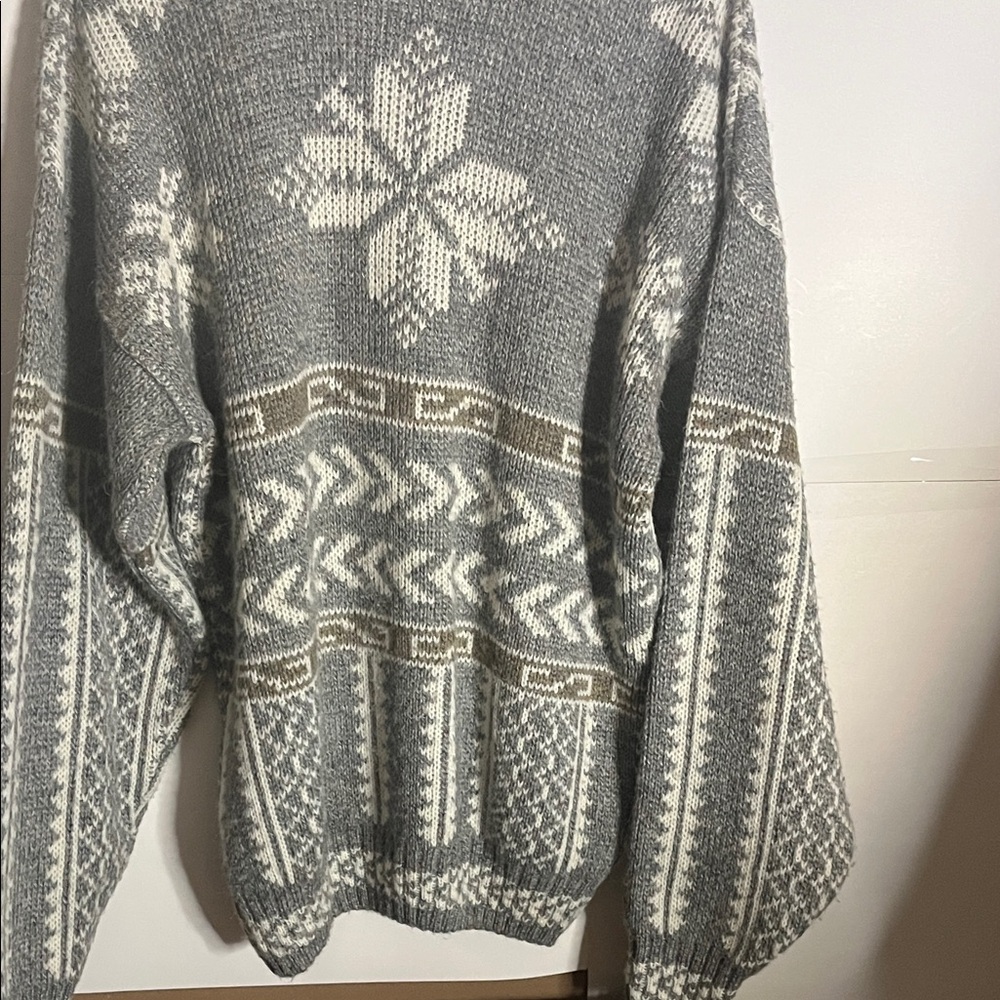 😄London Fog knit sweater wool drop shoulders xl